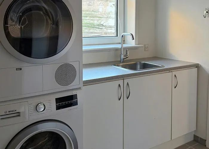 Yellow Beach House With Sauna And View Over Lokken *